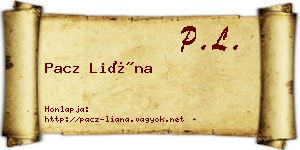 Pacz Liána névjegykártya